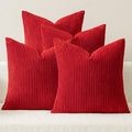 MIULEE Soft Corduroy Decorative Throw Pillow Covers Christmas Red 18x18 by MIULEE
