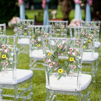 8 Pcs 9" Mini Spring Summer Flowered Wreath Floral Wedding Candle Rings Wreaths Kitchen Cabinet Wreaths with Ribbon for Pillars Wedding Table Centerpiece Farmhouse Party Home Door All Seasons Decor - Image 5