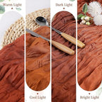 6 Pack Fall Table Runner Terracotta Cheesecloth 35×120 Inch Boho Home Decor - Image 3