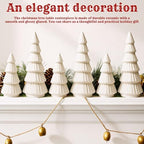 Leinuosen 6 Pcs White Ceramic Christmas Tree Figurines Tabletop Xmas Decor - Image 5