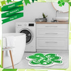 Haull 6 Pcs St. Patrick's Day Bathroom Rug Shamrock Bath Rug Lucky Green Clover Saint Patty's Day Bathroom Mat Shamrocks Doormat Irish Washable Nonslip Absorbent Shower Mat for Bedroom 15.8" x 15.8" - Image 4