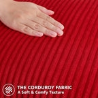Mecatny Corduroy Throw Pillow Covers 24x24 Set of 2 Christmas Red - Image 5