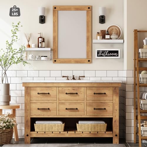 QEEIG ‎Bathroom Shelves with Decor Sign (White, 15.7") - Image 4