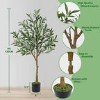 Warmplants Artificial Olive Tree 4ft Faux Plant with Woven Basket - Image 4