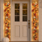 2PCS 6FT Fall Garland with Light(Pre-Lit) for Mantel, Arch, Indoor, Outdoor - Image 4