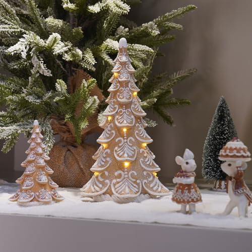 Cynkeyee Gingerbread Christmas Decorations Tree - Christmas Decoration Indoor with Lights Party Decorations Xmas Decor for Women Table Centerpiece 6.5x4.5x10 Inch - Image 4