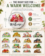 Interchangeable Welcome Sign for Front Door, Seasonal Wooden Door Decor - Image 6