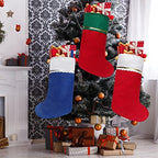 24 Pack Felt Christmas Stockings, 19 Inches Red and White Christmas Stockings Hanging Ornaments, White Cuff with Gold Trim Christmas Stockings for Family Christmas Holiday Decorations - Image 6