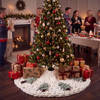 48'' Chunky Knit Christmas Tree Skirt Beige Xmas Trees Skirt - Image 4