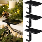 MorningRo 9 Pack 2 in 1 Stocking Holders for Mantle,Black by MorningRo