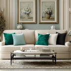 MIULEE Velvet Euro Sham Throw Pillow Covers Emerald Green 24x24 inch Set of 2 - Image 3