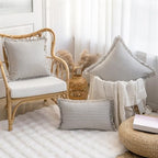 YEENAASY Throw Pillow Covers 24x24 Boho Striped Pillow Cases with Tassel - Image 4