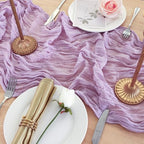 8 Pack Lilac Purple Cheesecloth Table Runner 120 Inch Boho Wedding Decor - Image 5