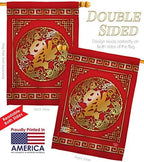 Chinese New Year Luck Arrive Garden House Flags Kit Lunar Good Prosperous Seasonal Arrival Blessing Small Decorative Gift Yard Banner Double-Sided Made In USA 28 X 40 - Image 3
