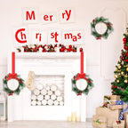 Crowye 18 Pcs Mini Christmas Wreaths Kitchen Cabinet Door, Red - Image 5