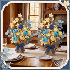 Yinder 2 Pack 18" Blue White Fall Pumpkin Tree with LED Lights Decor - Image 6