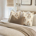 YCOLL Vintage Floral Print Euro Sham Pillow Covers 24x24 Set of 2 Accent Decorative Cushion Covers Modern Farmhouse Throw Pillow Covers for Bed Sofa Couch Chair Living Room Home Decor, Cognac Brown - Image 5