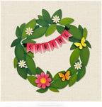 Roeda Brighten Your Life 14924m Spring Word Banner with Flower and Butterflies Wreath Kit Set of 4 Springtime Magnet, 9.25" W x 3.4" H - Image 2