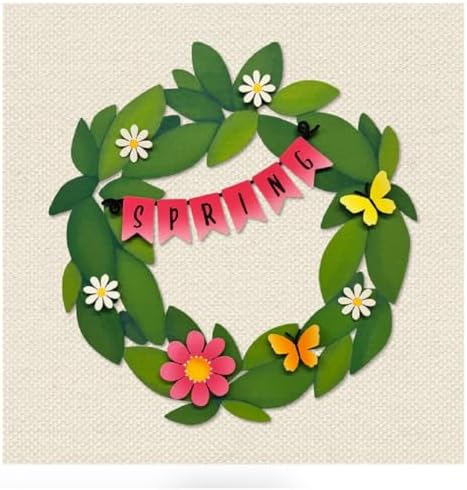 Roeda Brighten Your Life 14924m Spring Word Banner with Flower and Butterflies Wreath Kit Set of 4 Springtime Magnet, 9.25" W x 3.4" H - Image 2