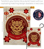 Happy Tiger Year House Flag New Lunar Good Luck Prosperous Seasonal Arrival Blessing Decoration Banner Small Garden Yard Gift Double-Sided, Made in USA - Image 4