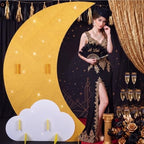 CroBlissful 5.9 ft Large Moon Standup Party Decor Gold Moon Decoration - Image 4