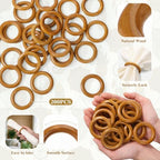 Thenshop 200 Pcs Decorative Wooden Napkin Rings Bulk Exquisite, Brown - Image 3