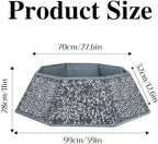 XmasExp Christmas Tree Collar, 39 inch Sequin Tree Skirt Stand Base Cover for Home Decor (Silvergrey, X-Large) - Image 2