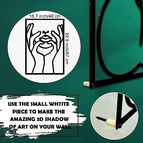 Glamativity Large 4 Pack Black Wall Art, Minimalist Single Line Art, Real Metal Wall Art, Woman's Body Shape Abstract Art (Black Classic Style, L Size 22.5 x 15.7'') - Image 6