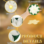 LACGO 24 PCS Waterproof Floating Lotus Lights - 5 Inch Floating Pool Flowers Battery Operated Water Activated Warm White Pool Flower Lights Wedding Anniversary Garden Decoration - Image 3