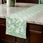 CPC Olive Green Block Print Cotton Table Runner 16x90 Inch Long Runner - Image 2