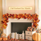 SHareconn 9ft Fall Garland with Lights and Timer for Mantle - Image 4