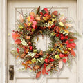 22" Berry Branches Fall Wreath with Colorful Mixed Leaves, Flowers & Twigs by Montekin