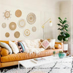 Set of 10 Boho Wall Basket Decor Wicker Woven Wall Basket Decoration - Image 5