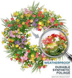 20" Spring Summer Wreath for Front Door Outside - Boxwood Greenery Wreath - Image 3