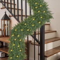 12FT Real Touch Christmas Cedar Garland with Lights, Extra Full Greenery Garland with 1500 Cypress Pine, Artificial Green Garland for Mantle Fireplace Table Stairs Door Porch, Indoor Outdoor Decor by Zilithra