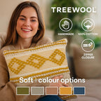TreeWool 100% Cotton Woven Throw Pillow Cover (Pack of 1, 18" x 18", Yellow) - Image 2