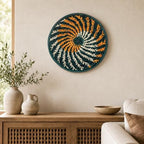 Handwoven African Basket Bowl for Fruits Wall Decor 10in diameter - Image 4