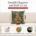 William Morris Black Tapestry Throw Pillow Cover 18 x 18 in With Zipper - Image 2