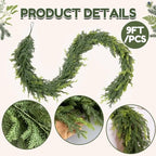 2Pcs 9FT Real Touch Norfolk Pine Garlands for Christmas Decorations Indoor - Image 2
