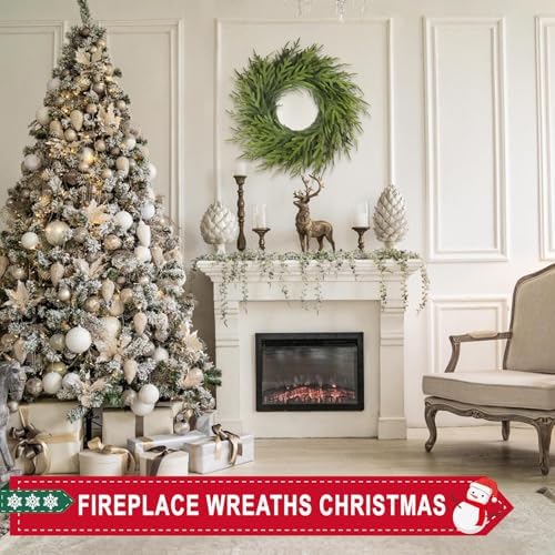 26 Inch Realistic Christmas Wreath, Soft Bendable Christmas Wreaths for Front Door,Winter Wreaths for Front Door, Outdoor Christmas Wreath for Wall Windows,Christmas Thanksgiving Decorations Indoor - Image 6