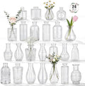 24 Pack Glass Bud Vase in Bulk - BEAHOT Clear Flower Vases for Wedding Decorations, Mini Vase for Centerpiece Table Decorations, Small Boho Vase for Home, Wedding Decor, Mother's Day, Party, Office by BEAHOT