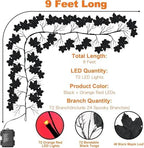 9 FT 72 LED Willow Vine Twig Decor Black Halloween Garland with Orange Lights, 8 Modes & Timer Waterproof Battery Operated for Home Fireplace Mantle Wall Office Indoor Halloween Decorations Party - Image 3