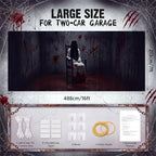 WovWeave 7 x 16 Ft Halloween Garage Door Cover Banner, Ghosts - Image 2