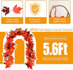 Joyhalo 6 Pack Fall Garland with Red Leaves - Image 2