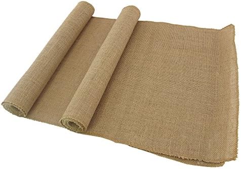 BambooMN Natural 15" x 88" Vintage Burlap Table Runner for Rustic Wedding Bridal Shower Bachelorette Graduation Party Table Decor Decorations, 6 Pieces by BambooMN