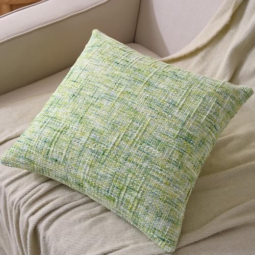 AmHoo Pack of 2 Chenille Textured Throw Pillow Cover, 500GSM Boho Farmhouse Decorative Couch Pillow Covers for Modern Home Decor Bed Sofa Living Room 18 x 18-Inch Light Green - Image 3