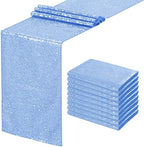 SoarDream Baby Blue Table Runner 10 Pieces 12x72 Inches Sequin Fabric Glitter Table Runner for Party Holiday Birthday Wedding Baby Shower Supplies Decorations by SoarDream