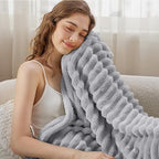 Bedsure Soft Twin XL Blanket for Bed Dorm Light Grey 66"x90" - Image 4
