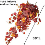 Factory Direct Craft Vibrant Grape Leaf Cascading Artificial Ivy Vine Bush Greenery - Indoor/Outdoor Tuscany Vineyard Winery Hanging Grape Leaves Plant for Home Porch or Patio Decor (39" L) - Image 2