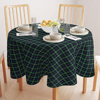 Fabric Textile Products | Blue & Green Tartan Tablecloth | Plaid Round Tablecloth | 120" Round | Machine Washable and Stain-Resistant for Easy Care | Made in The USA - Image 2
